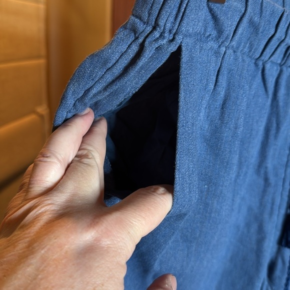 Madewell Shorewalk Cover-Up Blue Linen Blend Pants Size Medium - Picture 8 of 11
